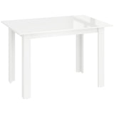 High Gloss Extending Dining Table Rectangular for 4 to 6 People - Velmora