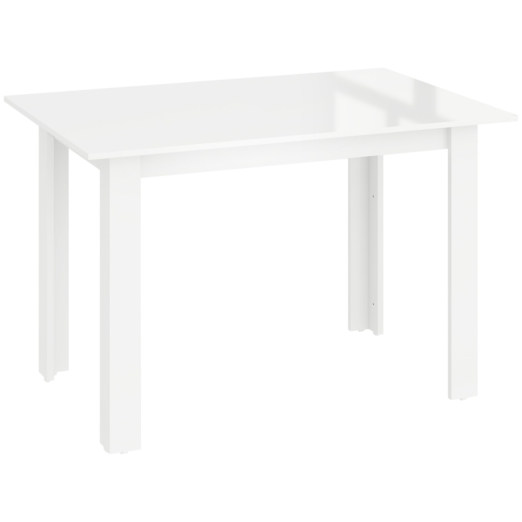 High Gloss Extending Dining Table Rectangular for 4 to 6 People - Velmora