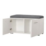 High Gloss Hallway Seating Bench With 2 Doors - Benton