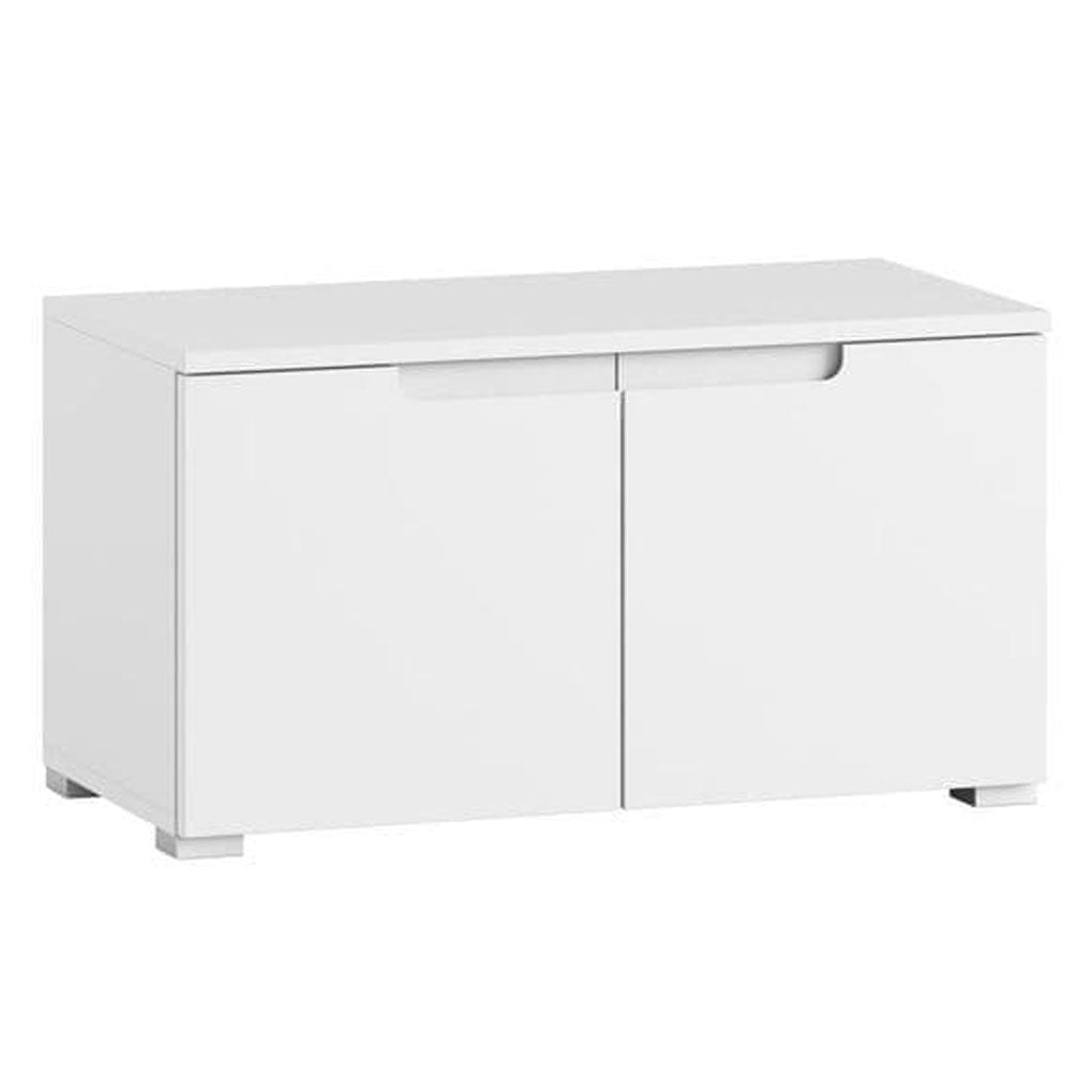High Gloss Hallway Seating Bench With 2 Doors - Salina