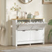High Gloss Shoe Storage Cabinet 105cm Wide With 4 Flip Doors - Velmora