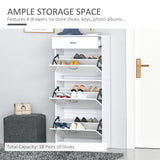 High Gloss Shoe Storage Cabinet 62cm Wide With 3 Flip Doors And 1 Drawer - Velmora