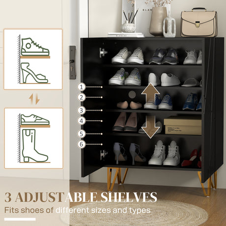 High Gloss Shoe Storage Cabinet 72cm Wide With 2 Doors - Velmora
