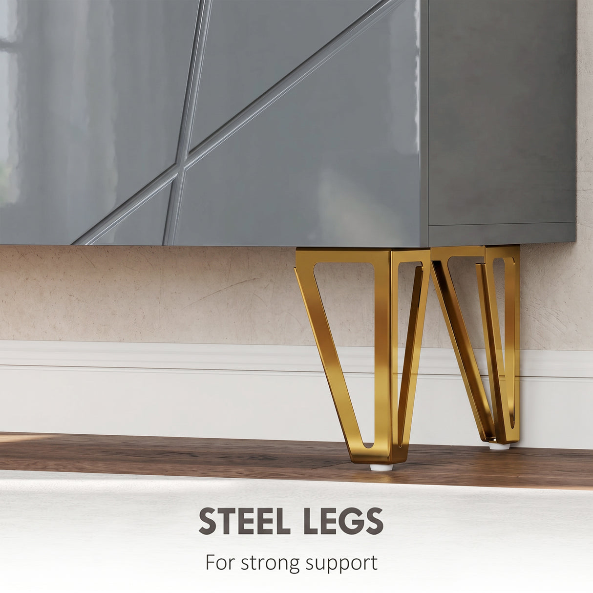 High Gloss Shoe Storage Cabinet 72cm Wide With 2 Doors - Velmora