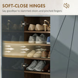 High Gloss Shoe Storage Cabinet 72cm Wide With 2 Doors - Velmora