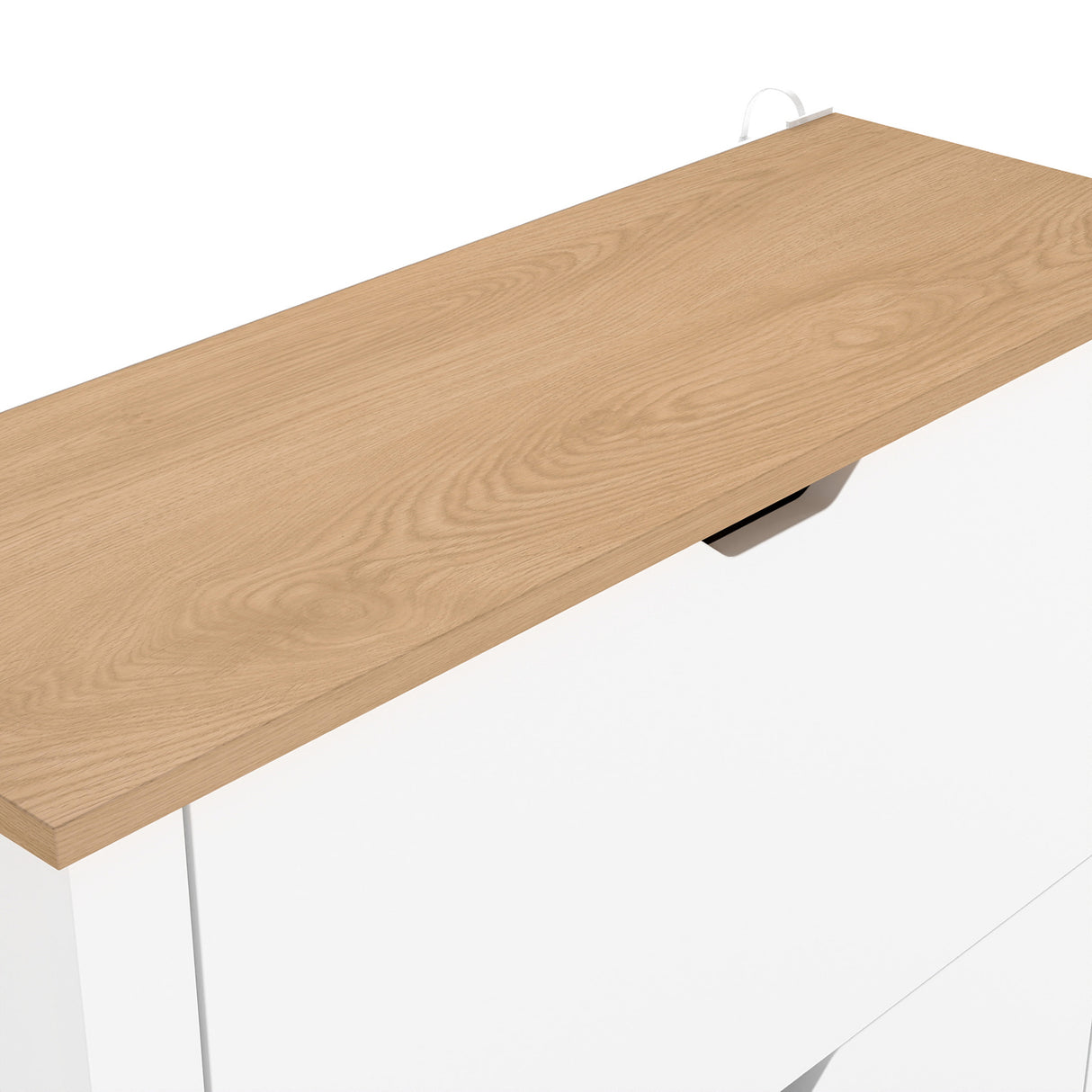 High Gloss Shoe Storage Cabinet 72cm Wide With 2 Flip Doors - Velmora