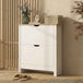 High Gloss Shoe Storage Cabinet 72cm Wide With 2 Flip Doors - Velmora