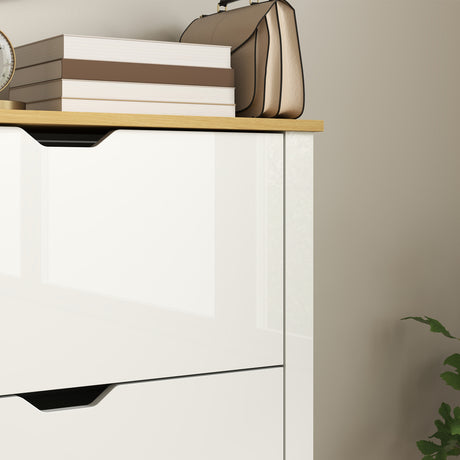 High Gloss Shoe Storage Cabinet 72cm Wide With 3 Doors - Velmora