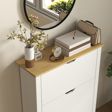 High Gloss Shoe Storage Cabinet 72cm Wide With 3 Doors - Velmora