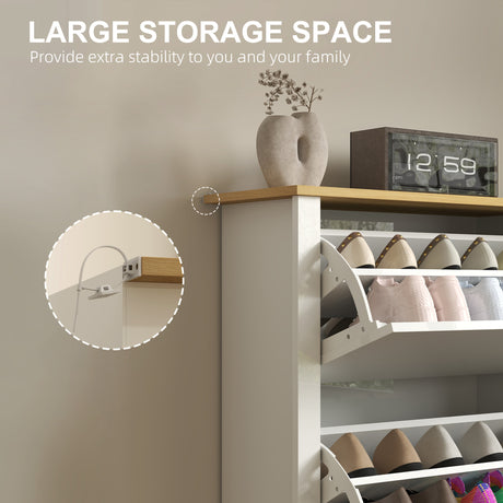 High Gloss Shoe Storage Cabinet 72cm Wide With 3 Doors - Velmora