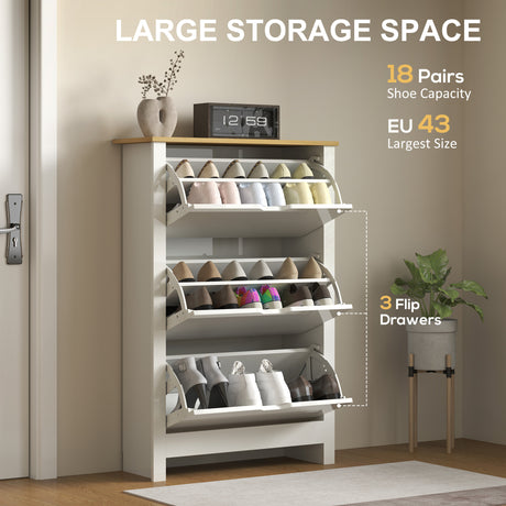 High Gloss Shoe Storage Cabinet 72cm Wide With 3 Doors - Velmora
