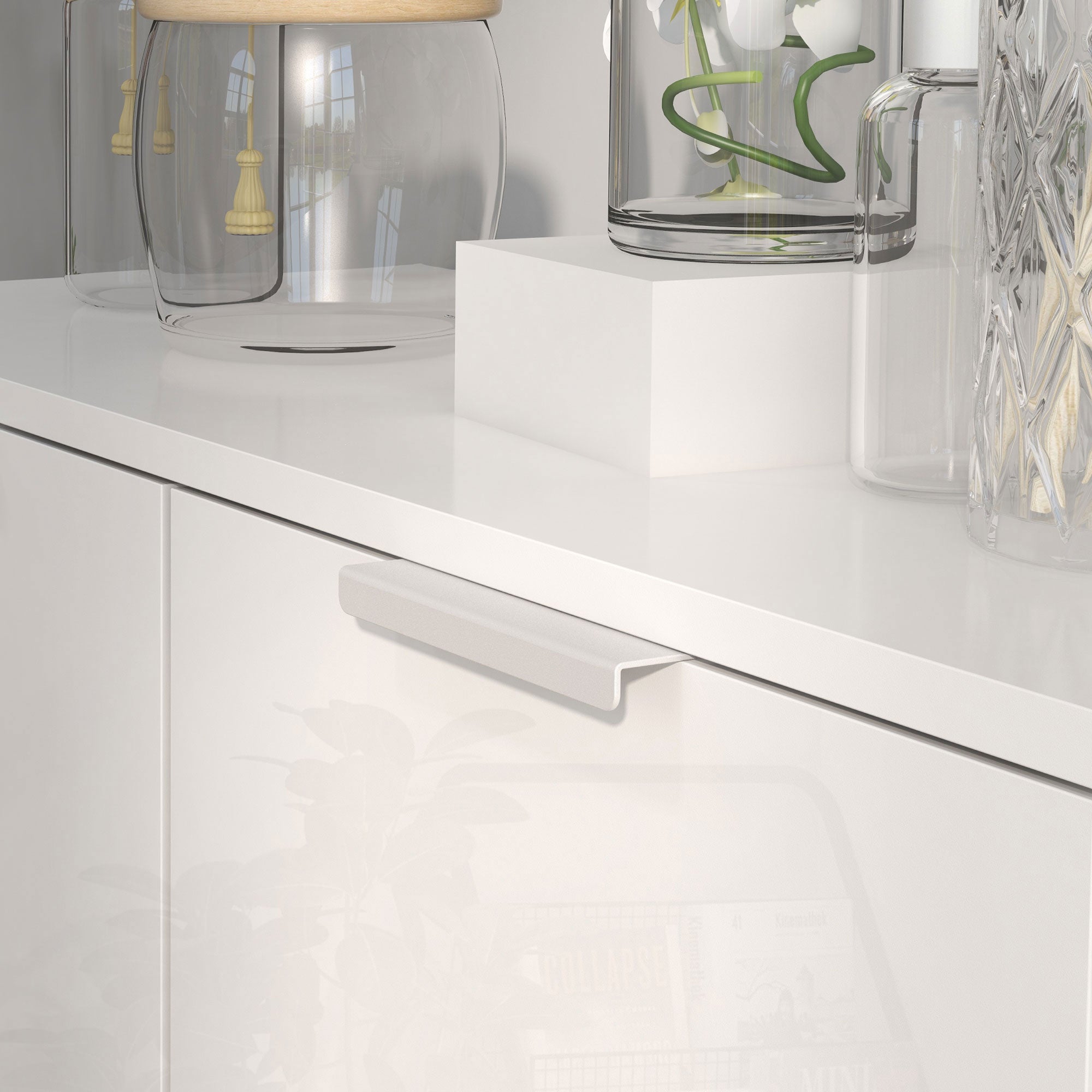 High Gloss Shoe Storage Cabinet 76cm Wide With 2 Doors - Velmora