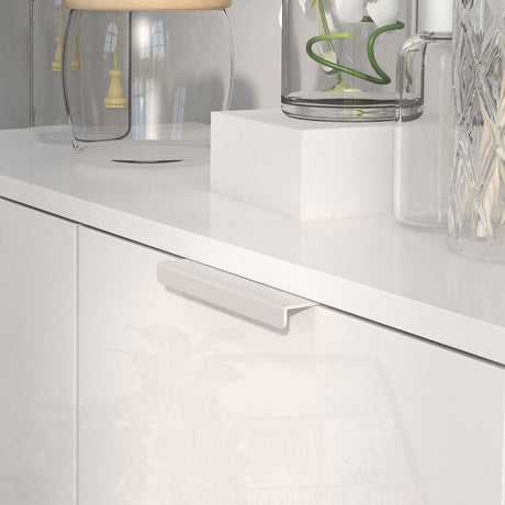 High Gloss Shoe Storage Cabinet 76cm Wide With 2 Doors - Velmora