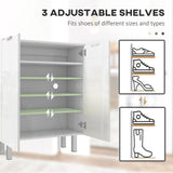 High Gloss Shoe Storage Cabinet 76cm Wide With 2 Doors - Velmora