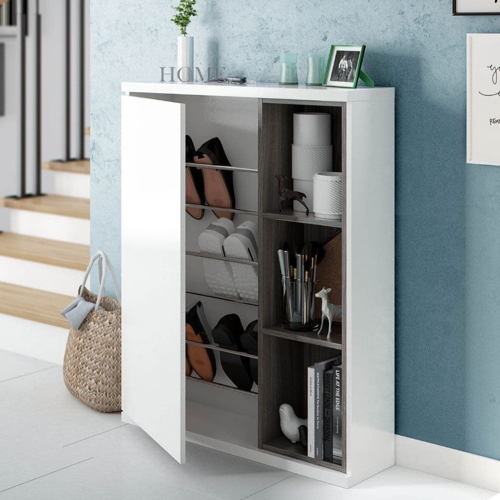 High Gloss Shoe Storage Cabinet With 1 Door - Findlay