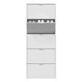 High Gloss Shoe Storage Cabinet With 5 Flap Doors - Zapata