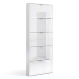 High Gloss Shoe Storage Cabinet With 5 Flap Doors - Zapata
