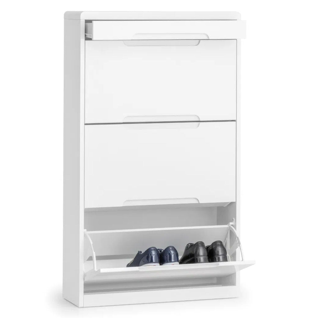 High Gloss Shoe Storage Cabinet With Drawer - Manhattan