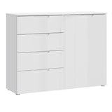 High Gloss Sideboard With 1 Door And 4 Drawers - Sienna