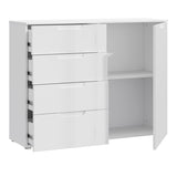 High Gloss Sideboard With 1 Door And 4 Drawers - Sienna