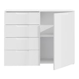 High Gloss Sideboard With 1 Door And 4 Drawers - Sienna
