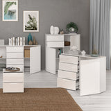 High Gloss Sideboard With 1 Door And 4 Drawers - Sienna