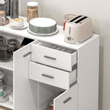 High Gloss Sideboard 106cm Wide With 3 Doors 2 Drawers And Polished Handles - Velmora