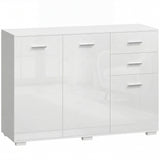 High Gloss Sideboard 106cm Wide With 3 Doors And 2 Drawers - Velmora