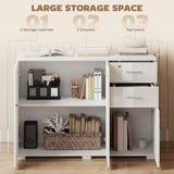 High Gloss Sideboard 106cm Wide With 3 Doors And 2 Drawers - Velmora