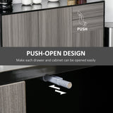 High Gloss Sideboard 117cm Wide With 3 Doors And 2 Drawers - Velmora
