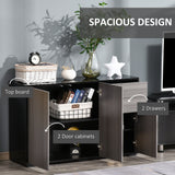 High Gloss Sideboard 117cm Wide With 3 Doors And 2 Drawers - Velmora
