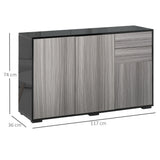 High Gloss Sideboard 117cm Wide With 3 Doors And 2 Drawers - Velmora