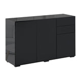 High Gloss Sideboard 117cm Wide With 3 Doors And 2 Drawers - Velmora