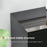 High Gloss Sideboard 117cm Wide With 3 Doors And 2 Drawers - Velmora