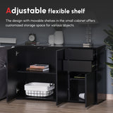 High Gloss Sideboard 117cm Wide With 3 Doors And 2 Drawers - Velmora