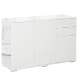 High Gloss Sideboard 117cm Wide With 3 Doors And 2 Drawers - Velmora