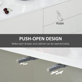 High Gloss Sideboard 117cm Wide With 3 Doors And 2 Drawers - Velmora