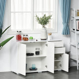High Gloss Sideboard 117cm Wide With 3 Doors And 2 Drawers - Velmora