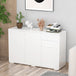High Gloss Sideboard 117cm Wide With 3 Doors And 2 Drawers - Velmora