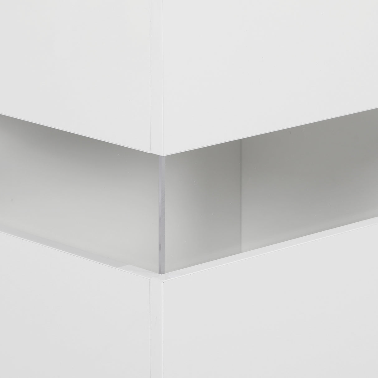 High Gloss Sideboard 120cm Wide With 2 Doors 4 Drawers And LED Lights - Velmora