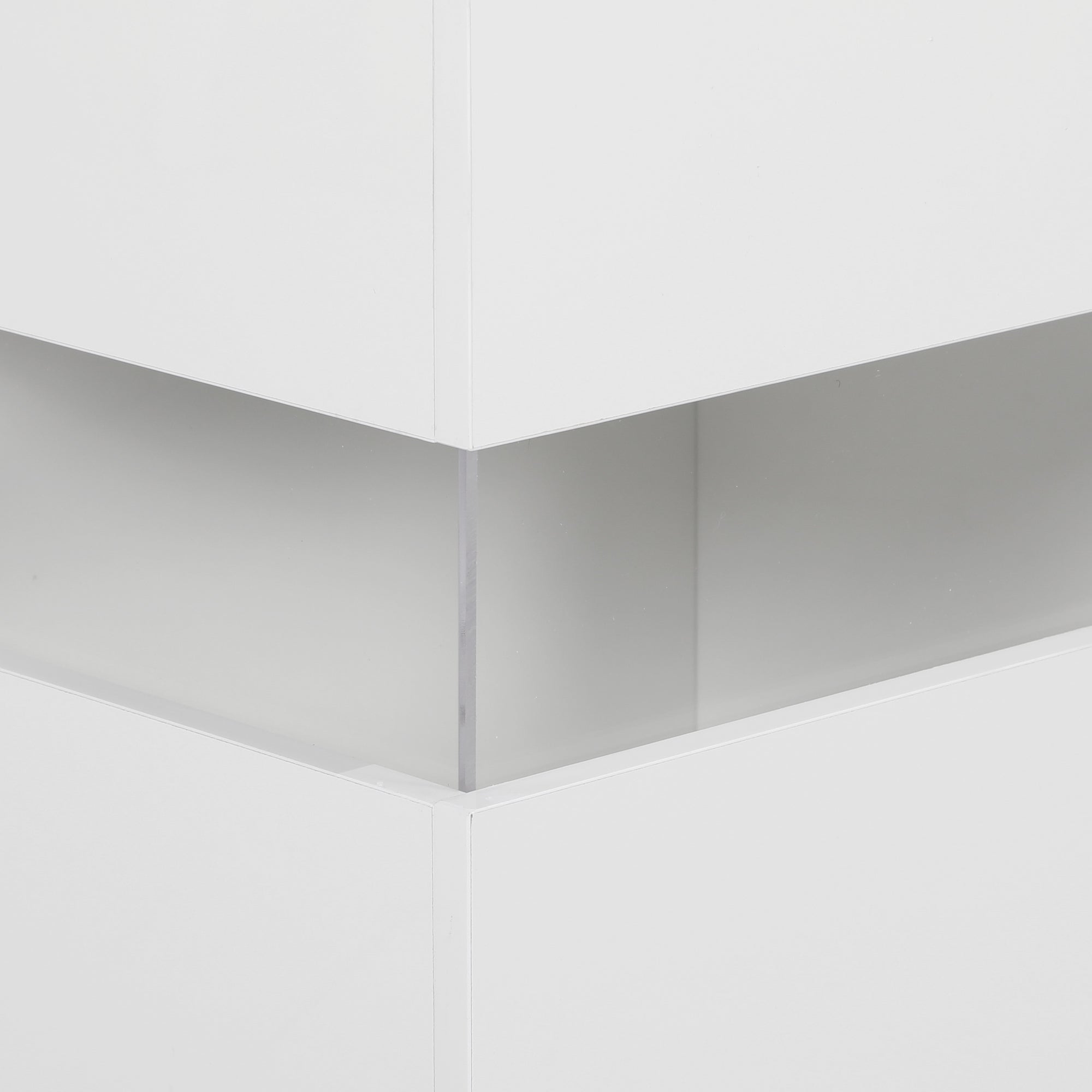 High Gloss Sideboard 120cm Wide With 2 Doors 4 Drawers And LED Lights - Velmora