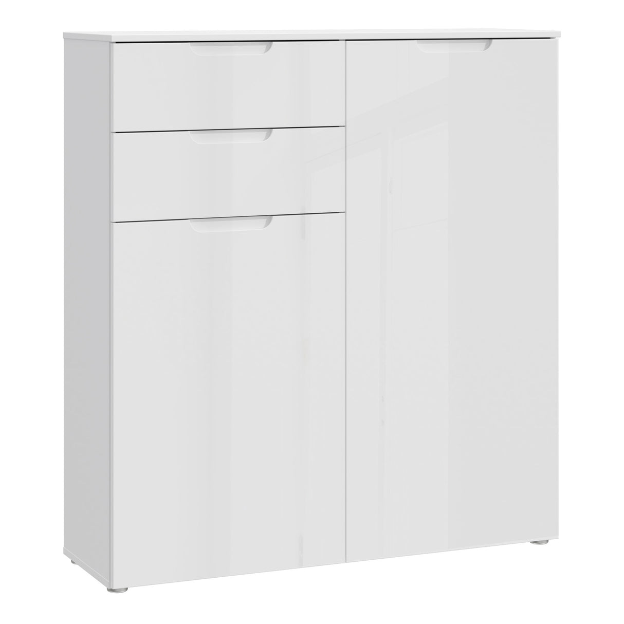 High Gloss Sideboard With 2 Doors And 2 Drawers - Sienna