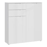High Gloss Sideboard With 2 Doors And 2 Drawers - Sienna