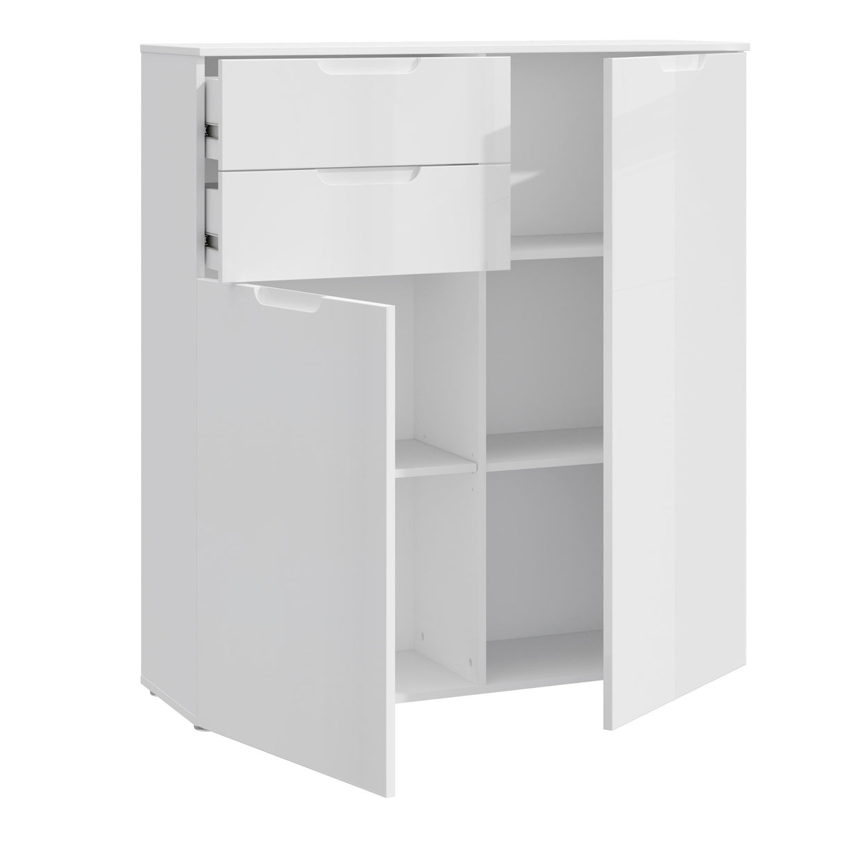 High Gloss Sideboard With 2 Doors And 2 Drawers - Sienna