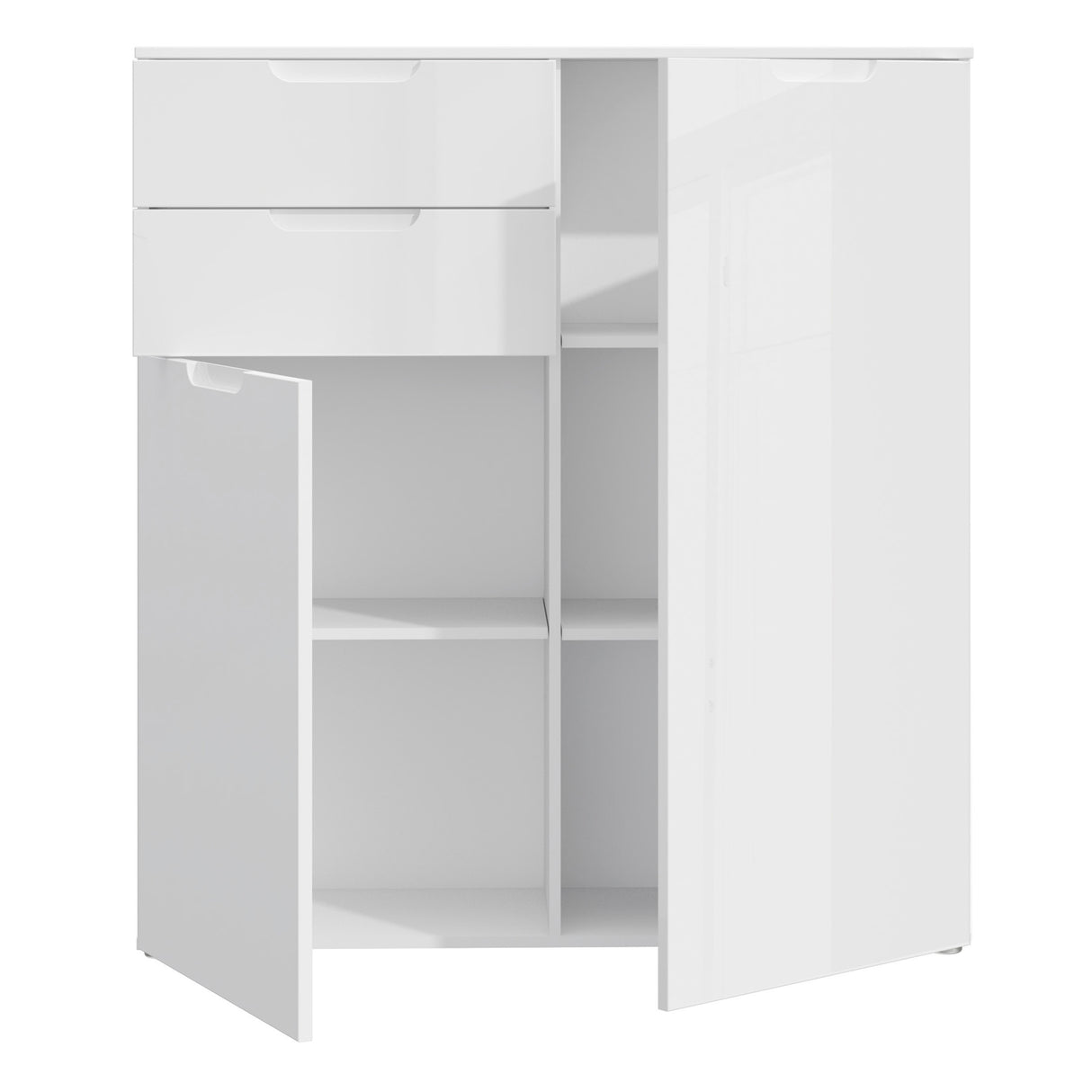 High Gloss Sideboard With 2 Doors And 2 Drawers - Sienna