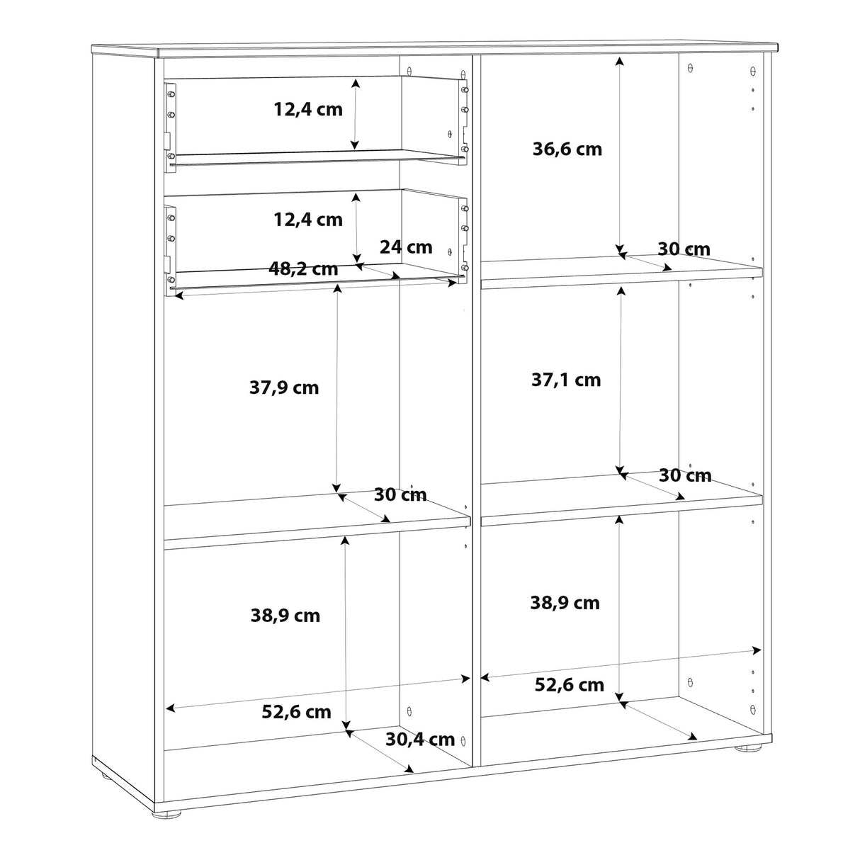 High Gloss Sideboard With 2 Doors And 2 Drawers - Sienna