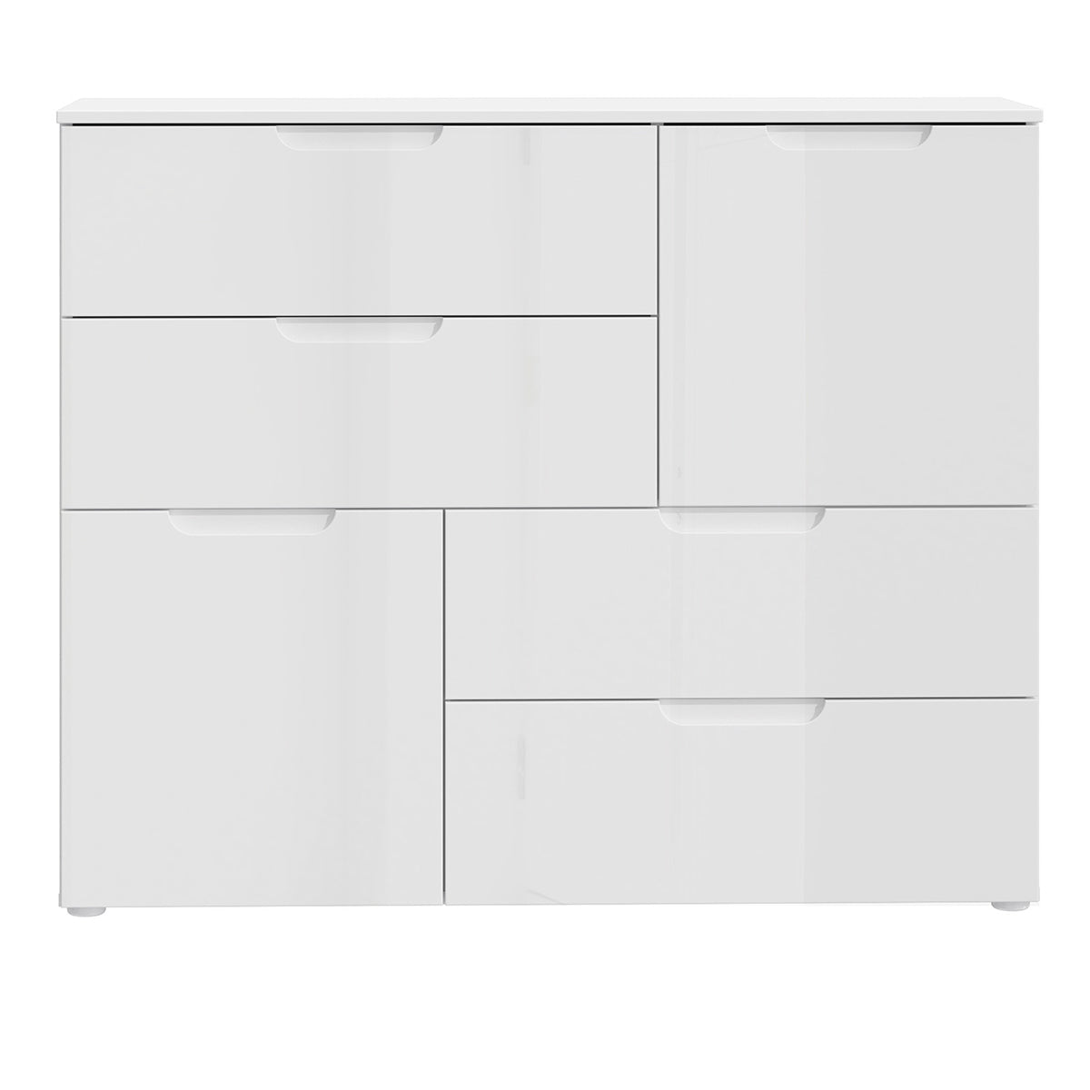High Gloss Sideboard With 2 Doors And 4 Drawers - Sienna