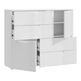 High Gloss Sideboard With 2 Doors And 4 Drawers - Sienna