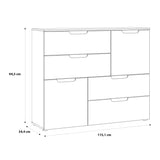 High Gloss Sideboard With 2 Doors And 4 Drawers - Sienna
