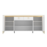 High Gloss Sideboard With 4 Doors 2 Drawers And LED Lights - Lazio